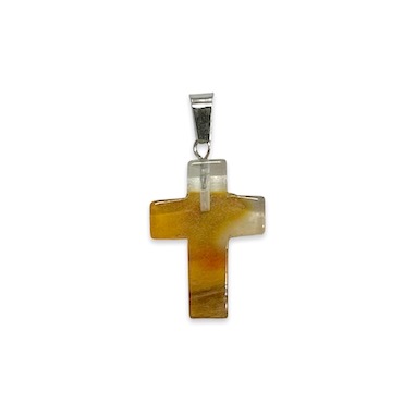6 x Agate Cross Pendant