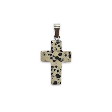 6 x Dalmation Jasper Cross Pendant