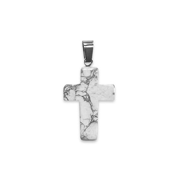 6 x Howlite Cross Pendant