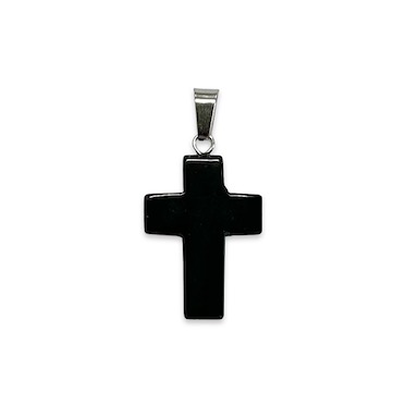 6 x Black Onyx Cross Pendant