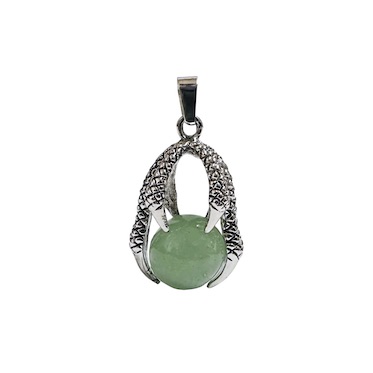 3 x Green Aventurine Gemstone Ball in Claw Pendant