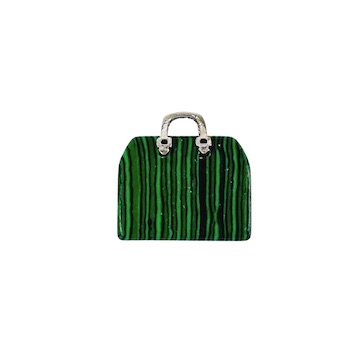 3 x Malachite (Manmade) Handbag Pendant