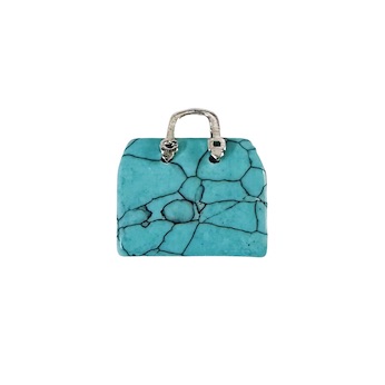 3 x Turquoise (Manmade) Handbag Pendant