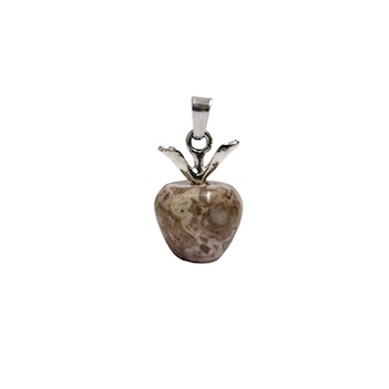 6 x Picture Jasper Apple Pendant