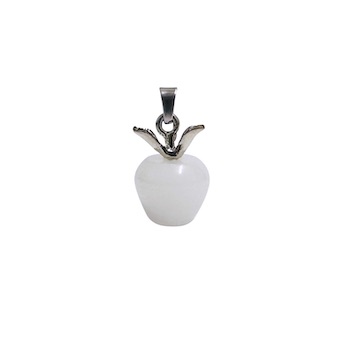 6 x White Jade Apple Pendant