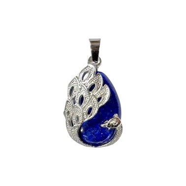 3 x Lapis Lazuli (Dyed) Peacock Design Pendant