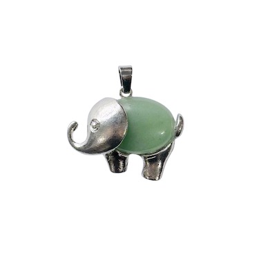 Green Aventurine Elephant Design Pendant