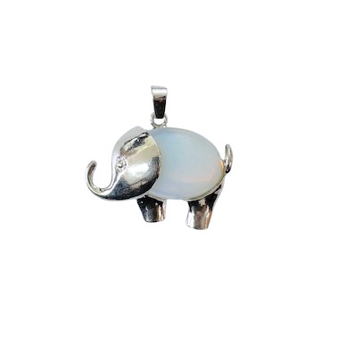 Opalite Elephant Design Pendant Manmade