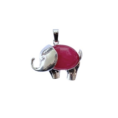 Red Agate Elephant Design Pendant