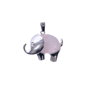 Assorted Semi-Precious Stone Elephant Design Pendant