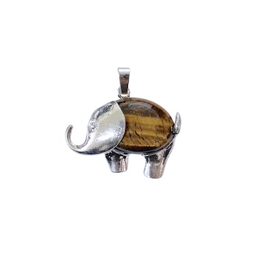 Tiger's Eye Elephant Design Pendant