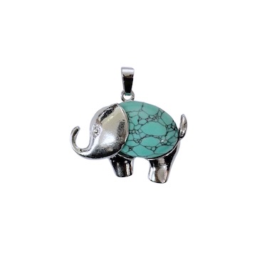 Turquoise Look Elephant Design Pendant