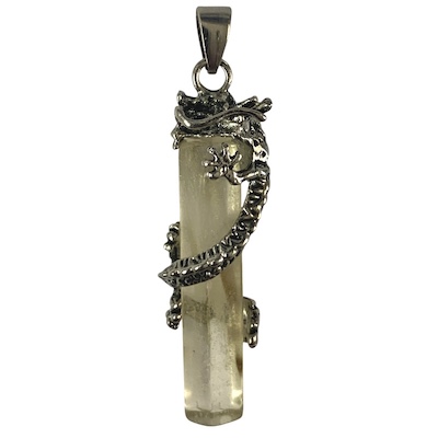 3 x Agate Dragon Cylinder Pendant