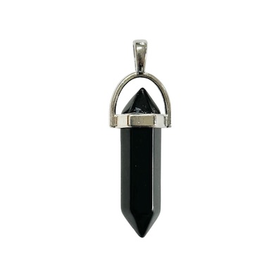 6 x Black Agate Double Point Pendant