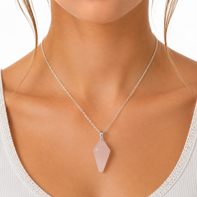 Rose Quartz Pendulum Necklace