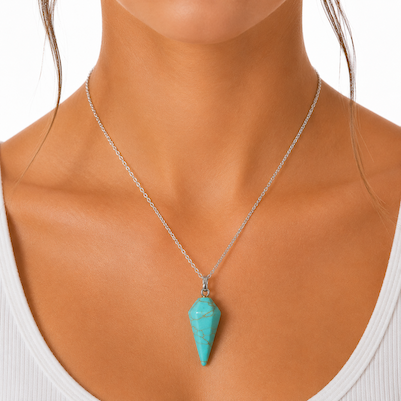 Turquoise Howlite Manmade Pendulum Necklace