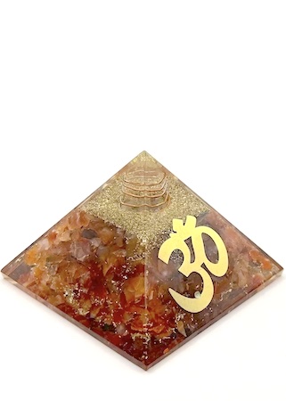 Carnelian Orgonite Pyramid 7.5cm