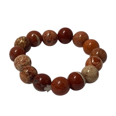 Red Jasper AB Beaded Ring