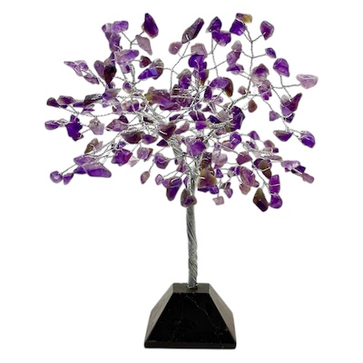 40% OFF - 300 Bead Amethyst Tree Black Tourmaline Stone Base