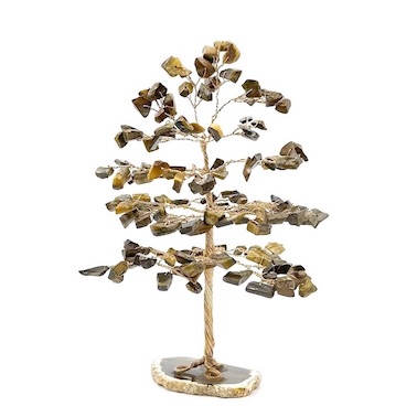 150 Bead Tiger's Eye Tree Flat Agate Base