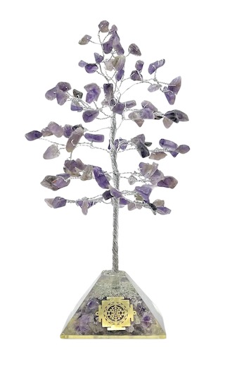 Amethyst 100 Bead Tree Orgonite Base
