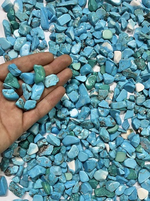 1kg Turquoise Howlite Small Bulk Tumbled Stones Dyed