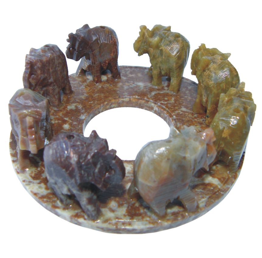8 medium elephants in cirice  with incense holes