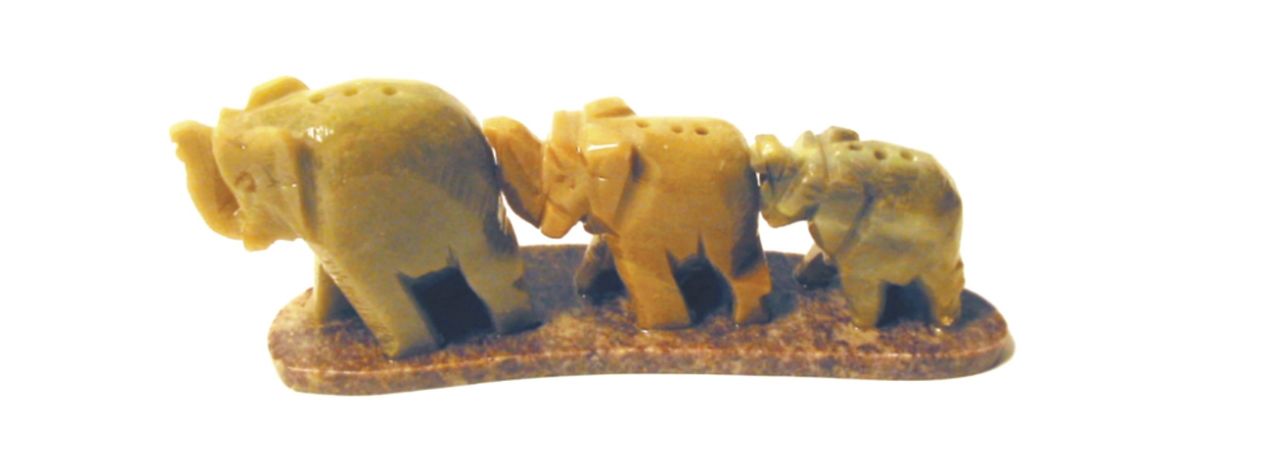 3 elephants in a row with incense holes