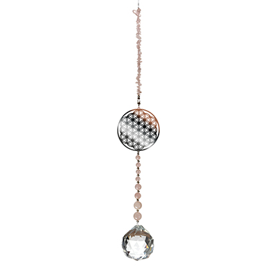Sun Catchers Flower of Life Gemstone Rose Quartz