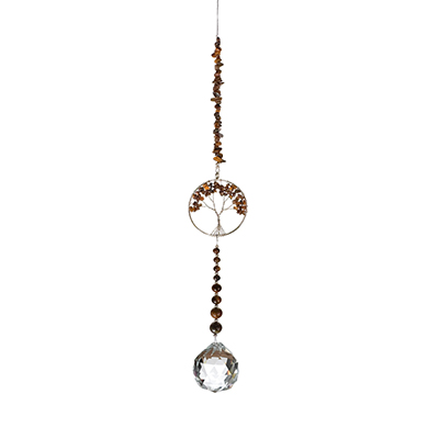 Sun Catchers Flower of Life Gemstone Tigers Eye