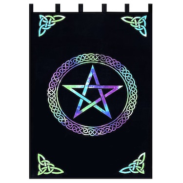 Pentagram Tie-Dye Cotton Tab Curtain