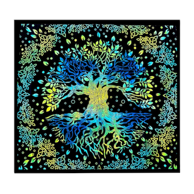 Celtic Tree with Roots Double Printed Throw