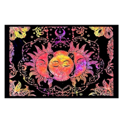 Three Face Sun Single Printed Cotton Throw