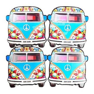 Set of 4 Combi Van Ceramic Coaster