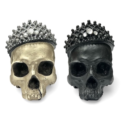 Resin Skull with Tiara Assorted